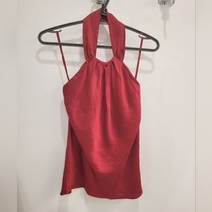 Silk Tie Back Halter Neck Sleeveless Blouse Tank Top